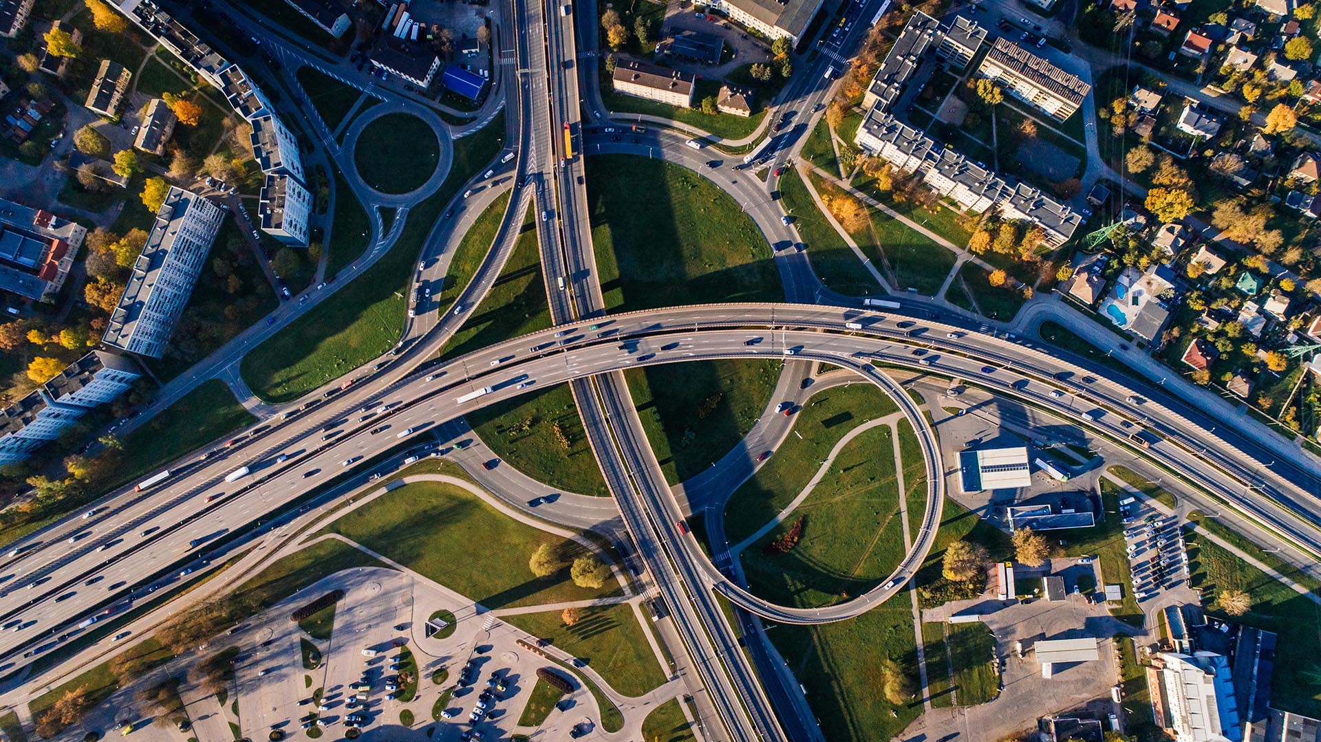 arial view of highway